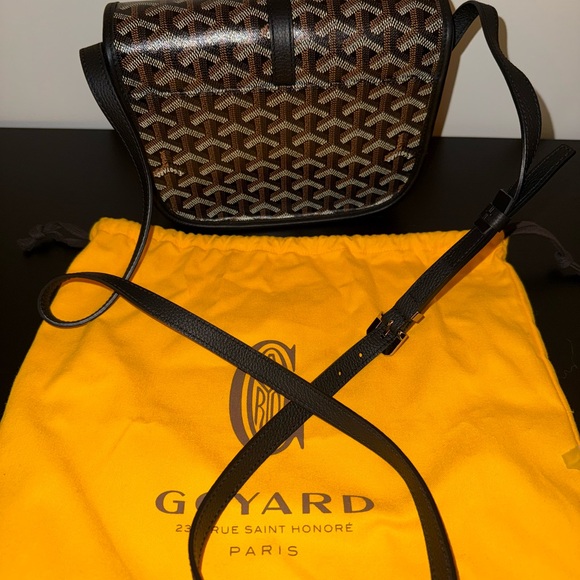 Goyard Black and Brown Crossbody Bag with Iconic Pattern - Picture 12 of 16